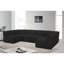 Meridian Ollie Black Boucle Fabric Modular Sectional IMAGE 2