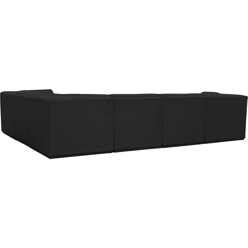Meridian Ollie Black Boucle Fabric Modular Sectional IMAGE 3