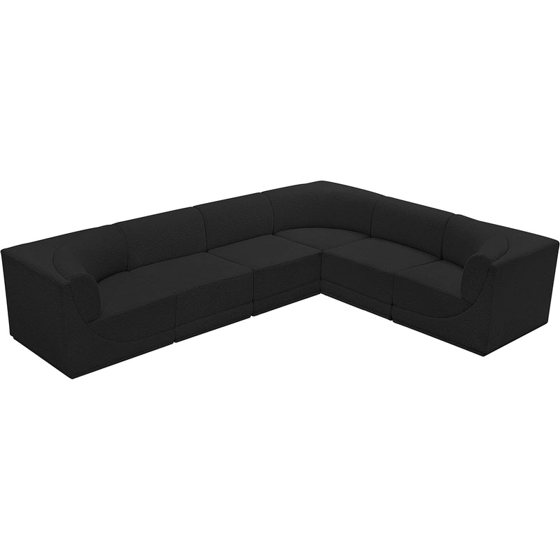 Meridian Ollie Black Boucle Fabric Modular Sectional IMAGE 5