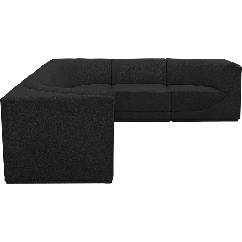 Meridian Ollie Black Boucle Fabric Modular Sectional IMAGE 6