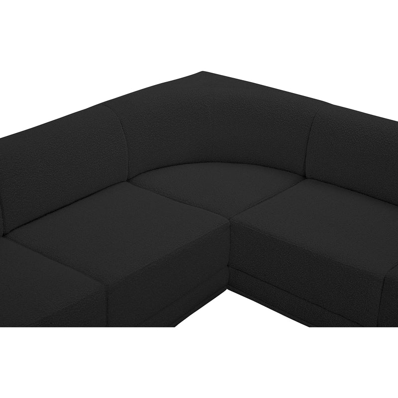Meridian Ollie Black Boucle Fabric Modular Sectional IMAGE 9