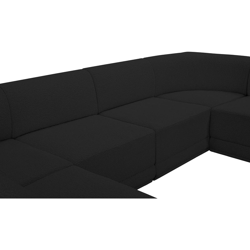 Meridian Ollie Black Boucle Fabric Modular Sectional IMAGE 10