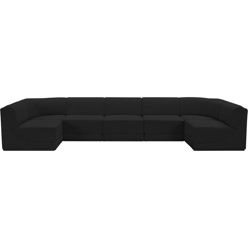 Meridian Ollie Black Boucle Fabric Modular Sectional IMAGE 5