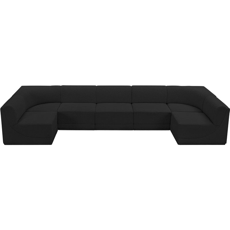 Meridian Ollie Black Boucle Fabric Modular Sectional IMAGE 6
