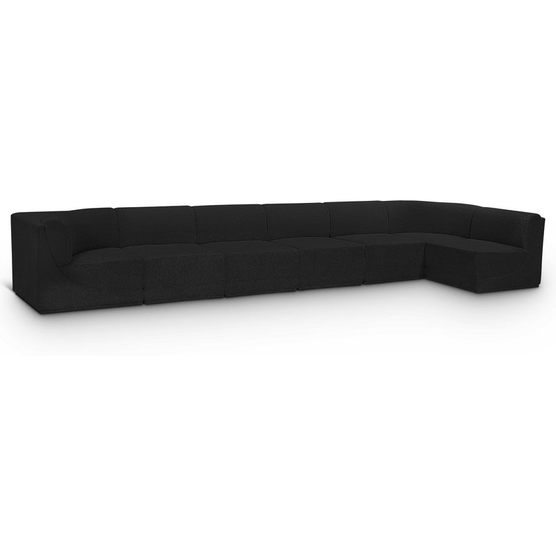 Meridian Ollie Black Boucle Fabric Modular Sectional IMAGE 1