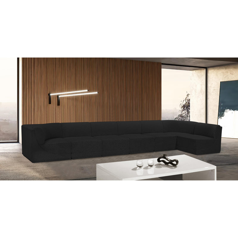 Meridian Ollie Black Boucle Fabric Modular Sectional IMAGE 2