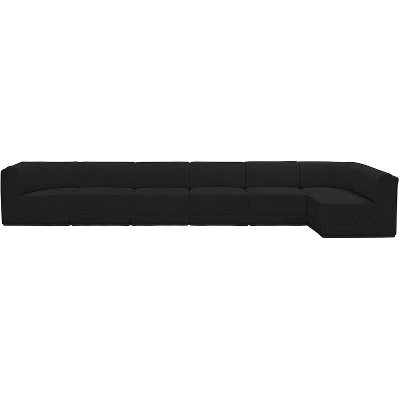 Meridian Ollie Black Boucle Fabric Modular Sectional IMAGE 5