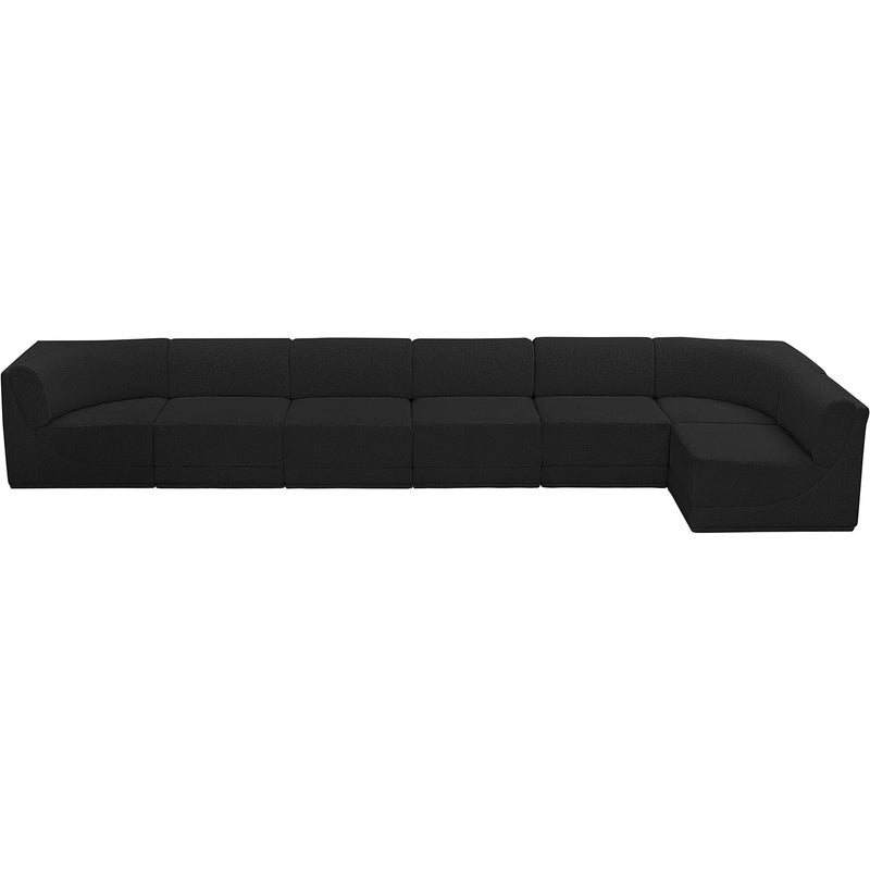 Meridian Ollie Black Boucle Fabric Modular Sectional IMAGE 6