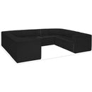  Meridian Ollie 128" Black Boucle Fabric Upholstered 8 pc Modular Sectional IMAGE 14