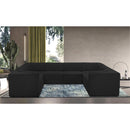 Meridian Ollie Black Boucle Fabric Modular Sectional IMAGE 2