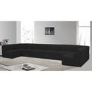 Meridian Ollie Black Boucle Fabric Modular Sectional IMAGE 2