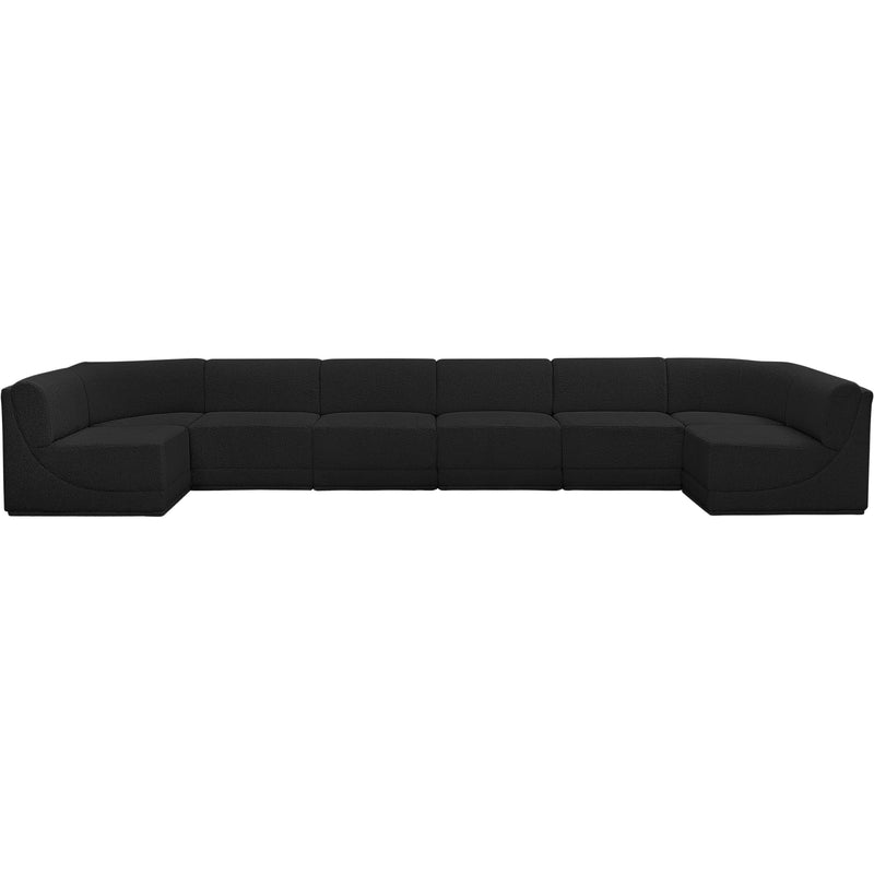 Meridian Ollie Black Boucle Fabric Modular Sectional IMAGE 4
