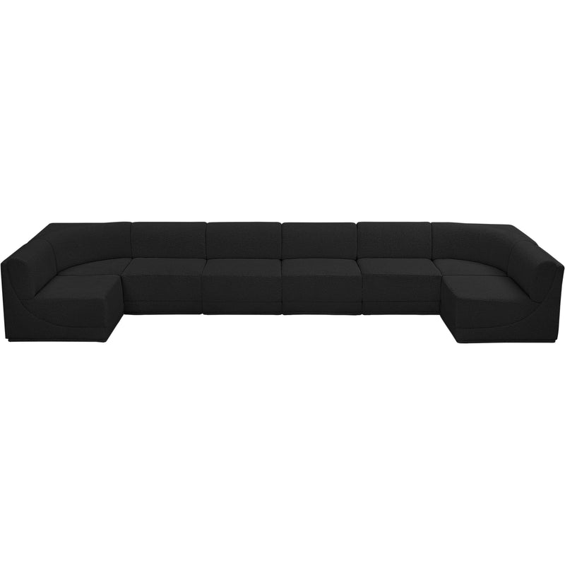 Meridian Ollie Black Boucle Fabric Modular Sectional IMAGE 5