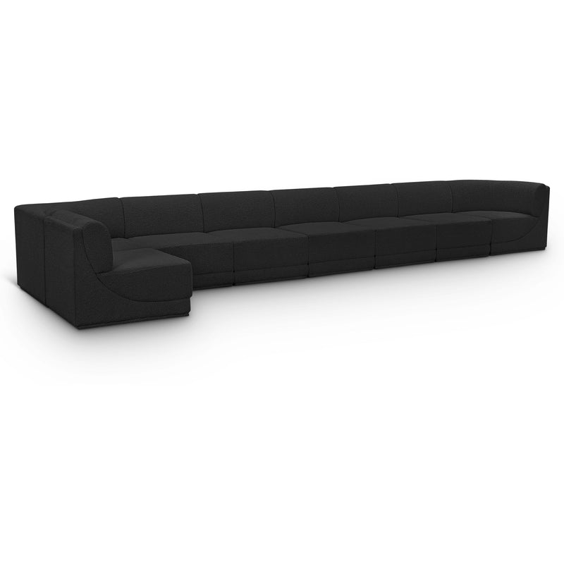 Meridian Ollie Black Boucle Fabric Modular Sectional IMAGE 1