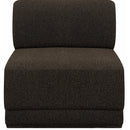 Meridian Ollie Brown Boucle Fabric Armless IMAGE 4