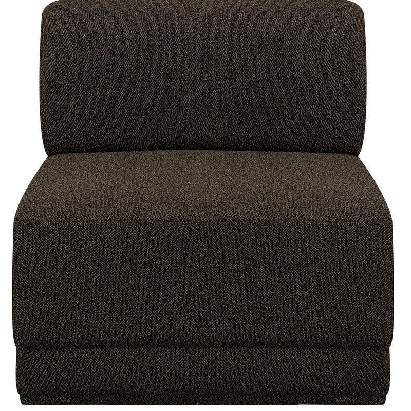 Meridian Ollie Brown Boucle Fabric Armless IMAGE 4