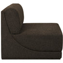 Meridian Ollie Brown Boucle Fabric Armless IMAGE 5