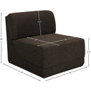  Meridian Ollie Brown Boucle Fabric Upholstered Modular Armless Chair IMAGE 8