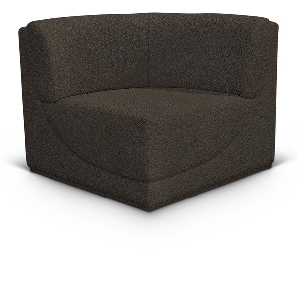 Meridian Ollie Brown Boucle Fabric Corner IMAGE 1