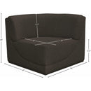  Meridian Ollie Brown Boucle Fabric Upholstered Modular Corner Chair IMAGE 8