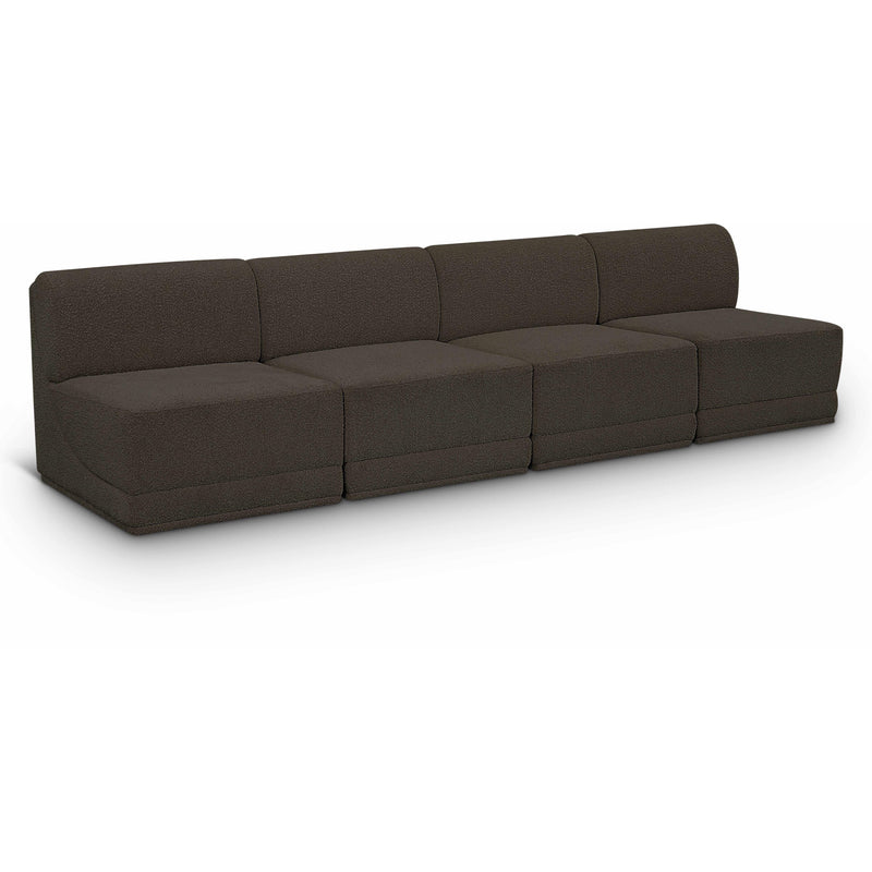 Meridian Ollie Brown Boucle Fabric Modular Sofa IMAGE 1