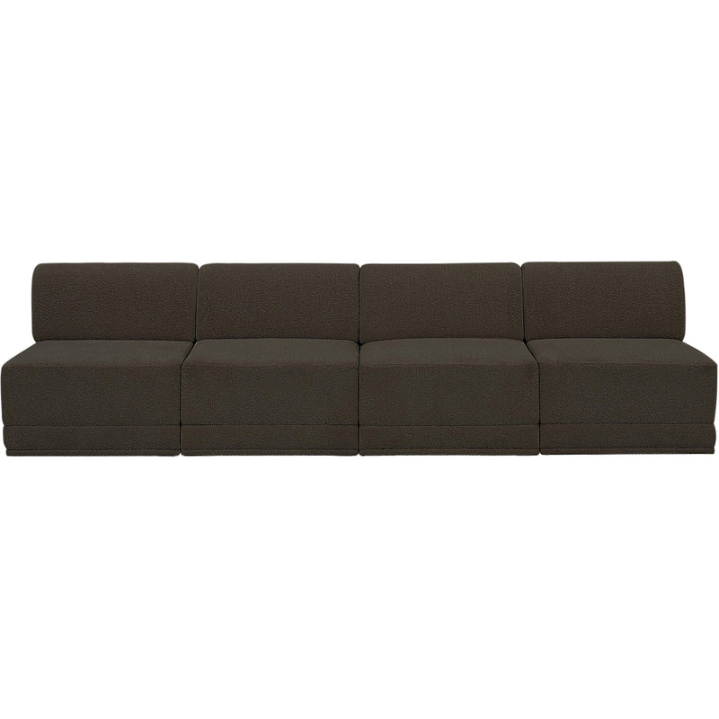 Meridian Ollie Brown Boucle Fabric Modular Sofa IMAGE 4