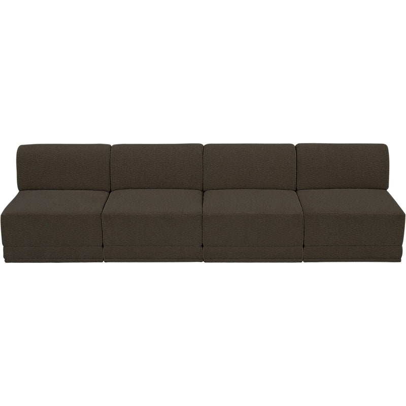 Meridian Ollie Brown Boucle Fabric Modular Sofa IMAGE 5
