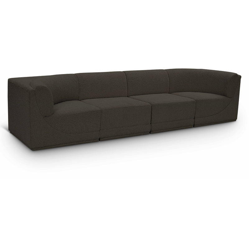Meridian Ollie Brown Boucle Fabric Modular Sofa IMAGE 1