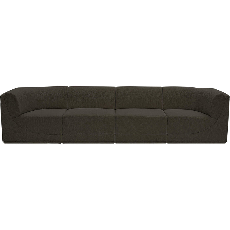Meridian Ollie Brown Boucle Fabric Modular Sofa IMAGE 5