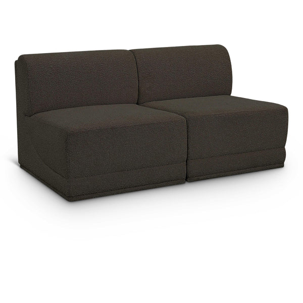 Meridian Ollie Brown Boucle Fabric Modular Sofa IMAGE 1