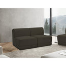 Meridian Ollie Brown Boucle Fabric Modular Sofa IMAGE 2