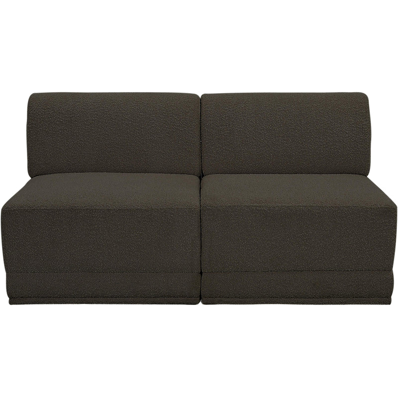 Meridian Ollie Brown Boucle Fabric Modular Sofa IMAGE 4