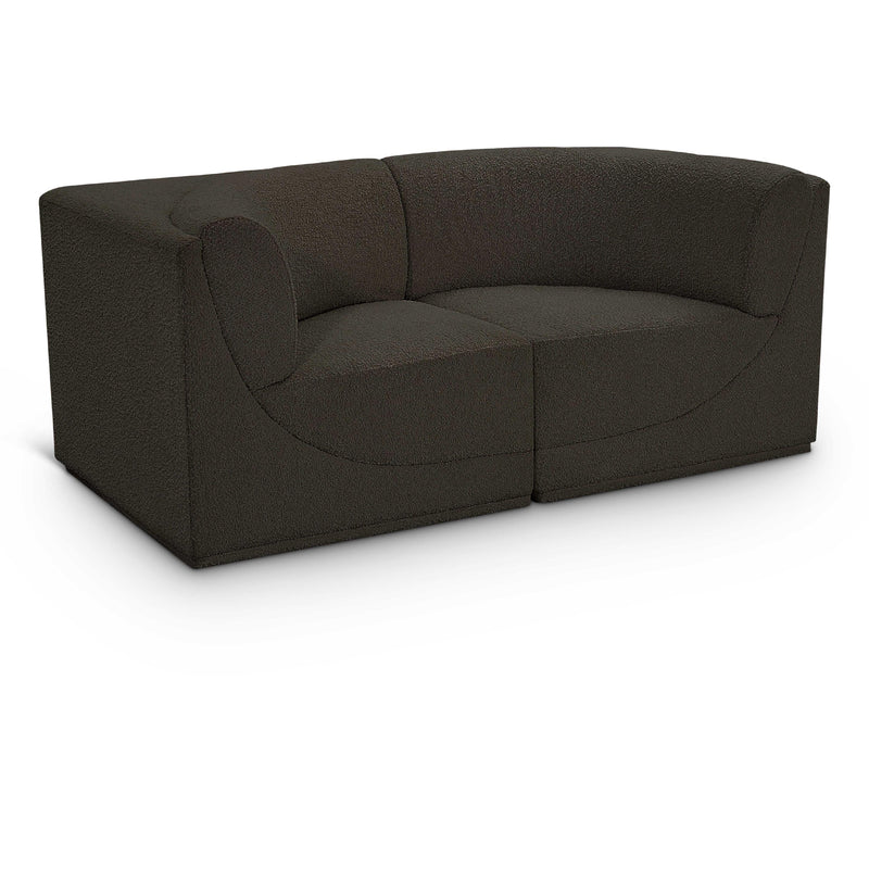 Meridian Ollie Brown Boucle Fabric Modular Sofa IMAGE 1
