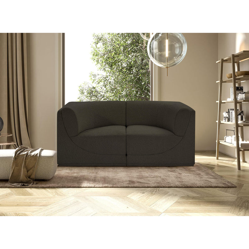 Meridian Ollie Brown Boucle Fabric Modular Sofa IMAGE 2