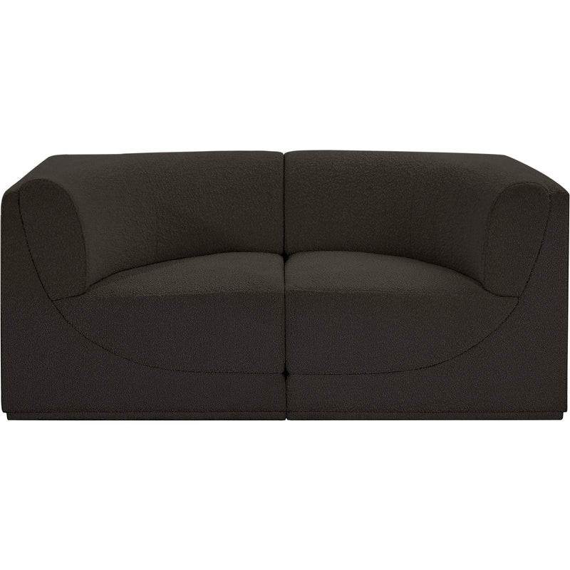 Meridian Ollie Brown Boucle Fabric Modular Sofa IMAGE 5