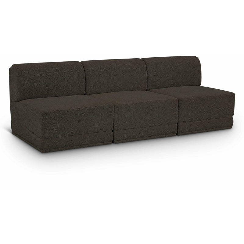 Meridian Ollie Brown Boucle Fabric Modular Sofa IMAGE 1