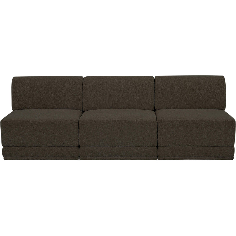 Meridian Ollie Brown Boucle Fabric Modular Sofa IMAGE 4