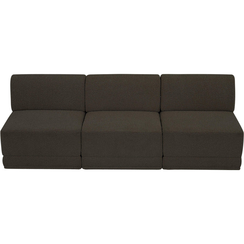 Meridian Ollie Brown Boucle Fabric Modular Sofa IMAGE 5