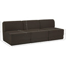  Meridian Ollie 90" Brown Boucle Fabric Upholstered 3 pc Armless Modular Sofa IMAGE 8
