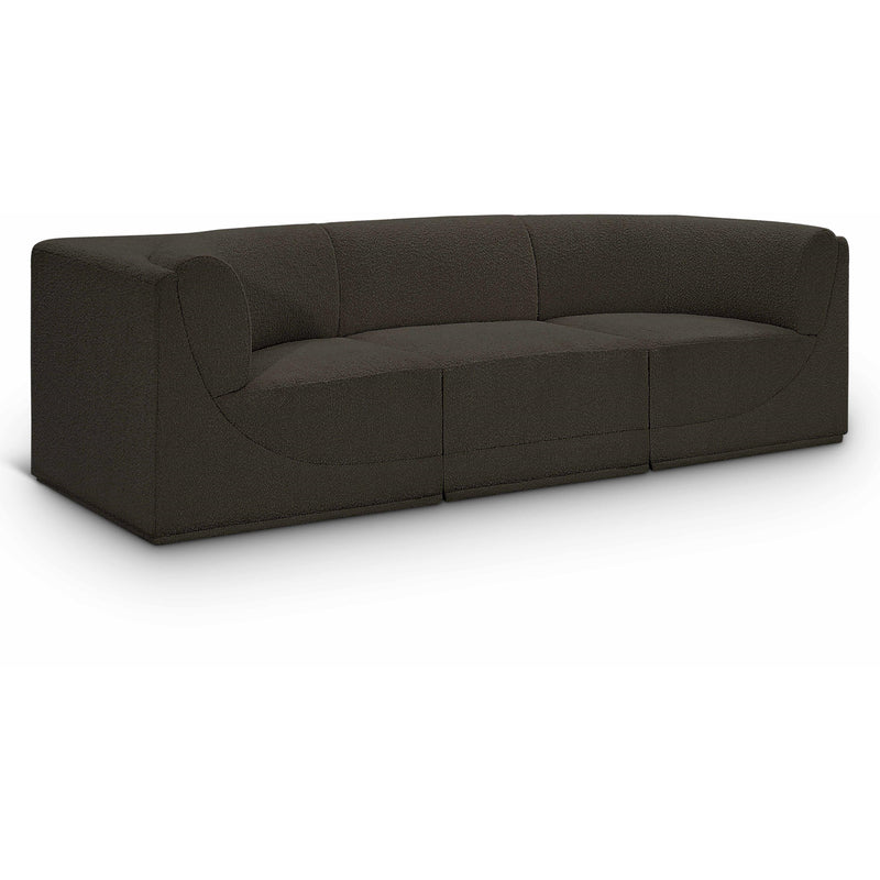Meridian Ollie Brown Boucle Fabric Modular Sofa IMAGE 1