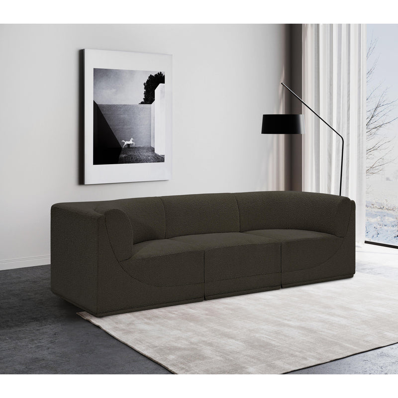 Meridian Ollie Brown Boucle Fabric Modular Sofa IMAGE 2