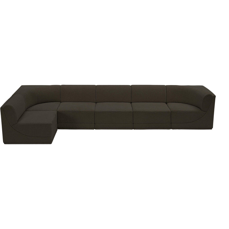 Meridian Ollie Brown Boucle Fabric Modular Sectional IMAGE 6