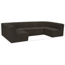  Meridian Ollie 128" Brown Boucle Fabric Upholstered 6 pc Modular Sectional IMAGE 12