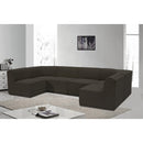 Meridian Ollie Brown Boucle Fabric Modular Sectional IMAGE 2