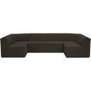 Meridian Ollie Brown Boucle Fabric Modular Sectional IMAGE 4