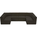 Meridian Ollie Brown Boucle Fabric Modular Sectional IMAGE 5