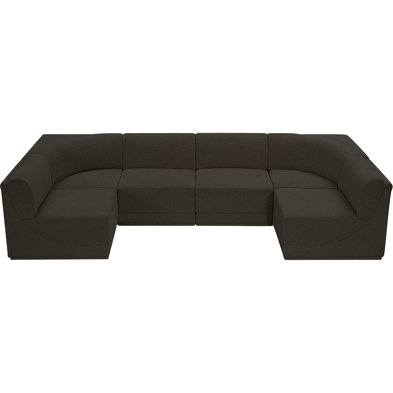 Meridian Ollie Brown Boucle Fabric Modular Sectional IMAGE 5