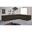 Meridian Ollie Brown Boucle Fabric Modular Sectional IMAGE 2