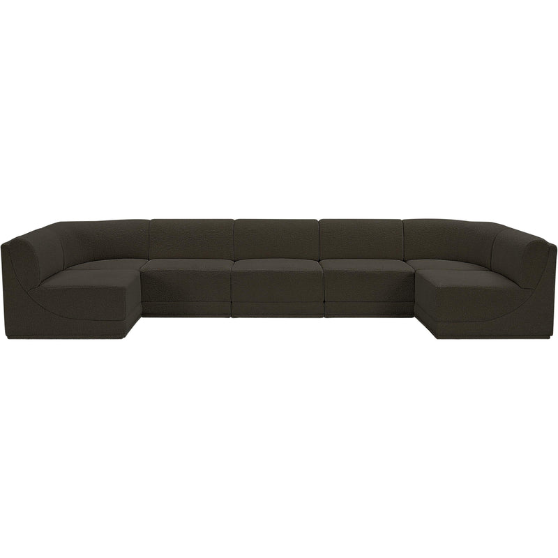 Meridian Ollie Brown Boucle Fabric Modular Sectional IMAGE 5
