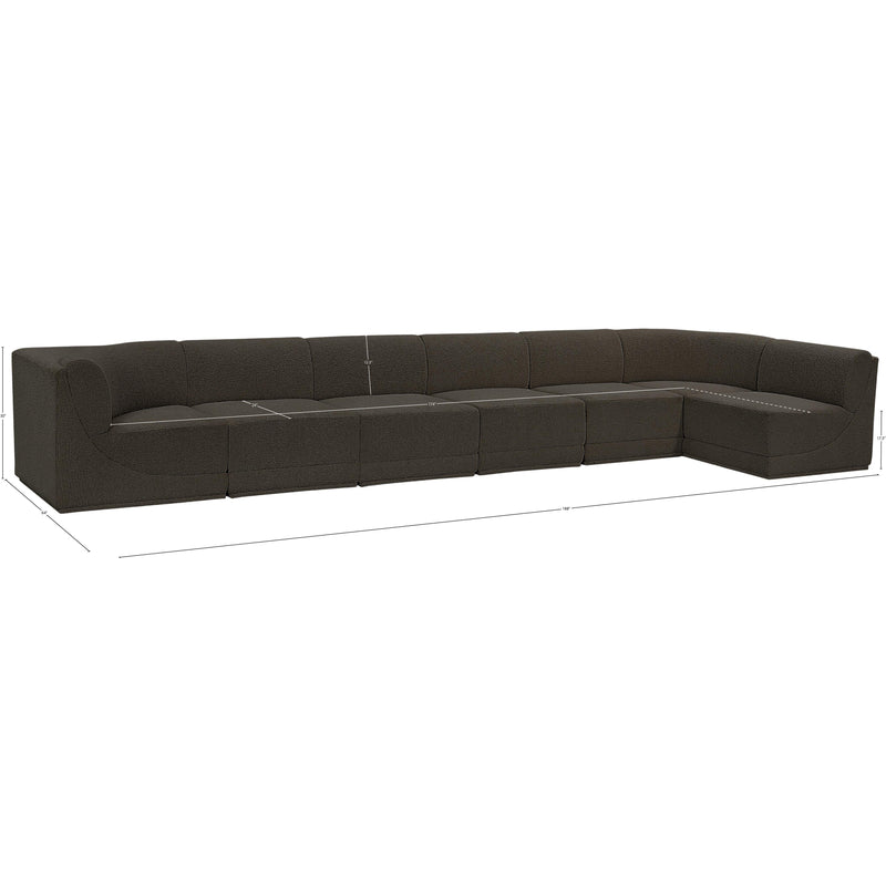 Meridian Ollie Brown Boucle Fabric Modular Sectional IMAGE 15